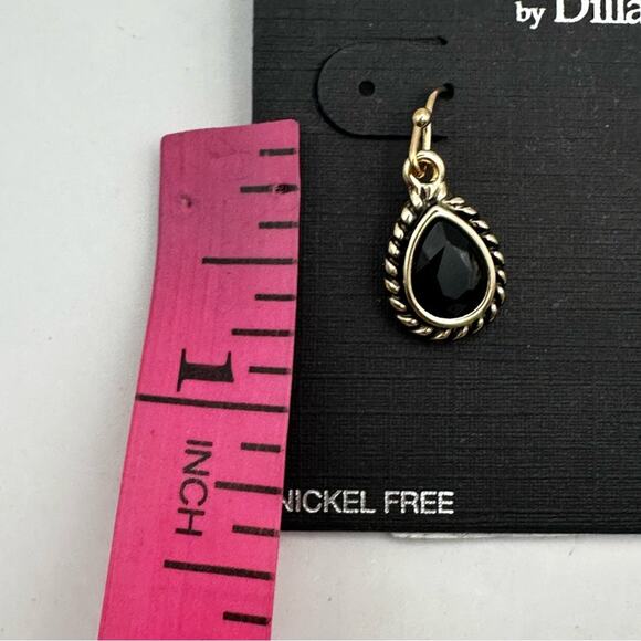 Scroll Earring NWT Jet Black Gold tone by Dilliards Casual Everyday Earrings - Picture 3 of 7